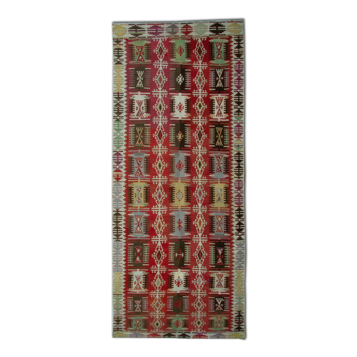Antique Turkish Kilim Rug Geometric Pattern