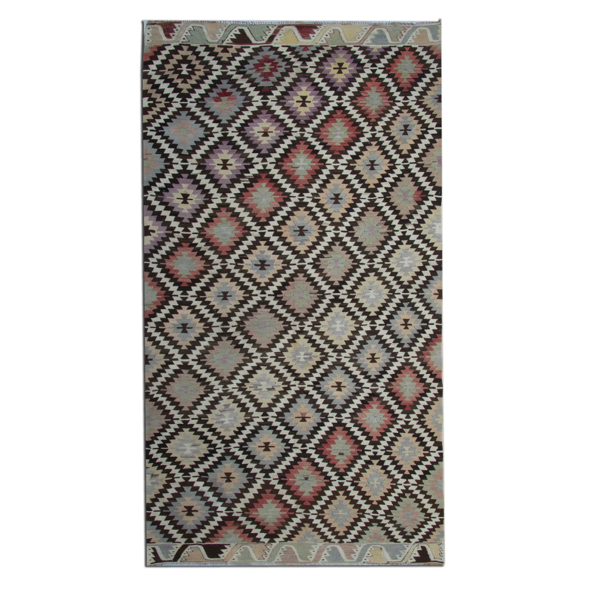 Antique Turkish Kilim Rug Multicolour Folk Geometrics