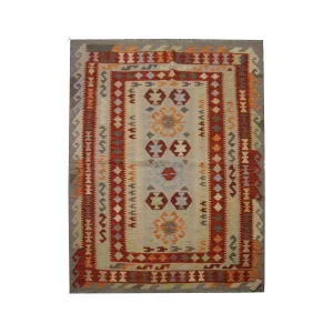Traditional Wool Kilim Geometric Oriental Rug