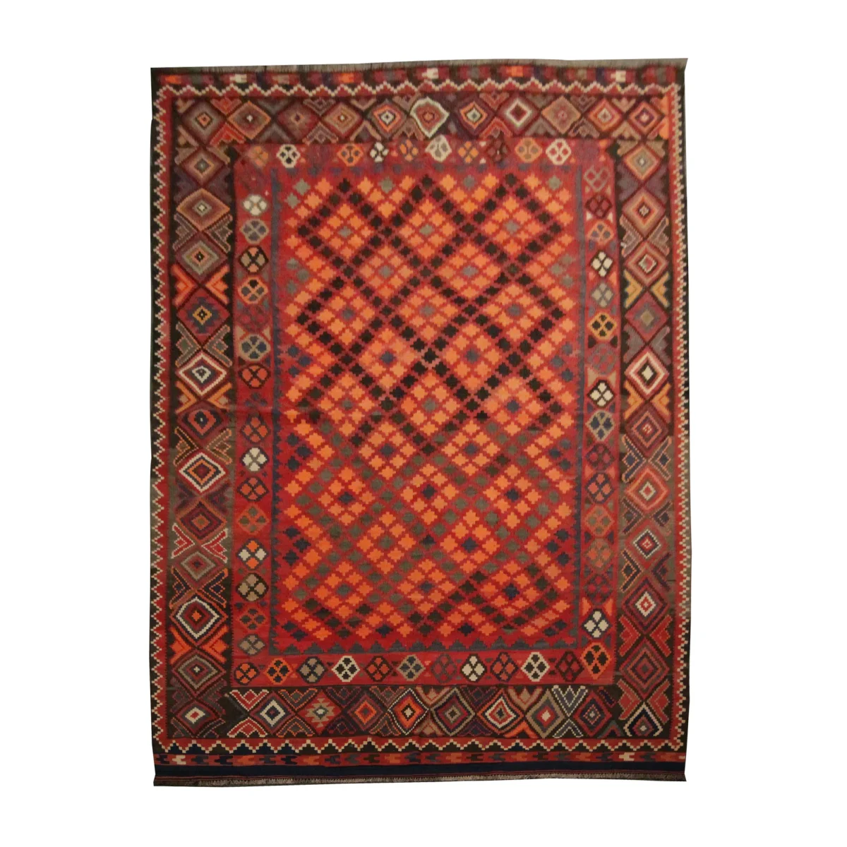 Large Wine Red Afghan Kilim Oriental Rug