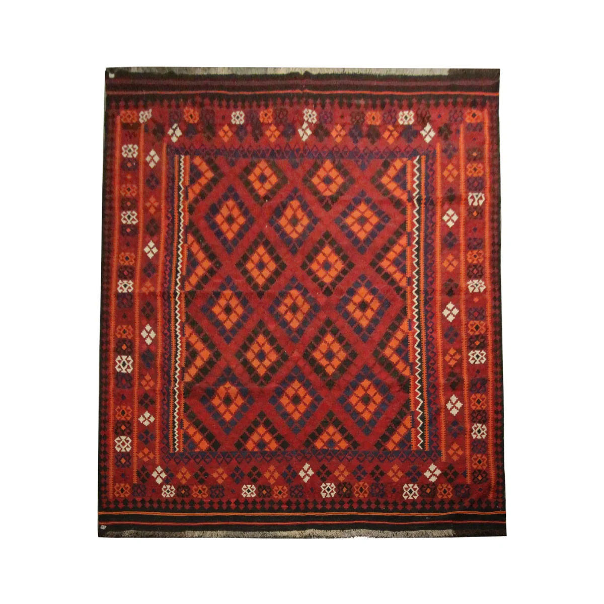 Burgundy Terracotta Afghan Kilim Rug 2020