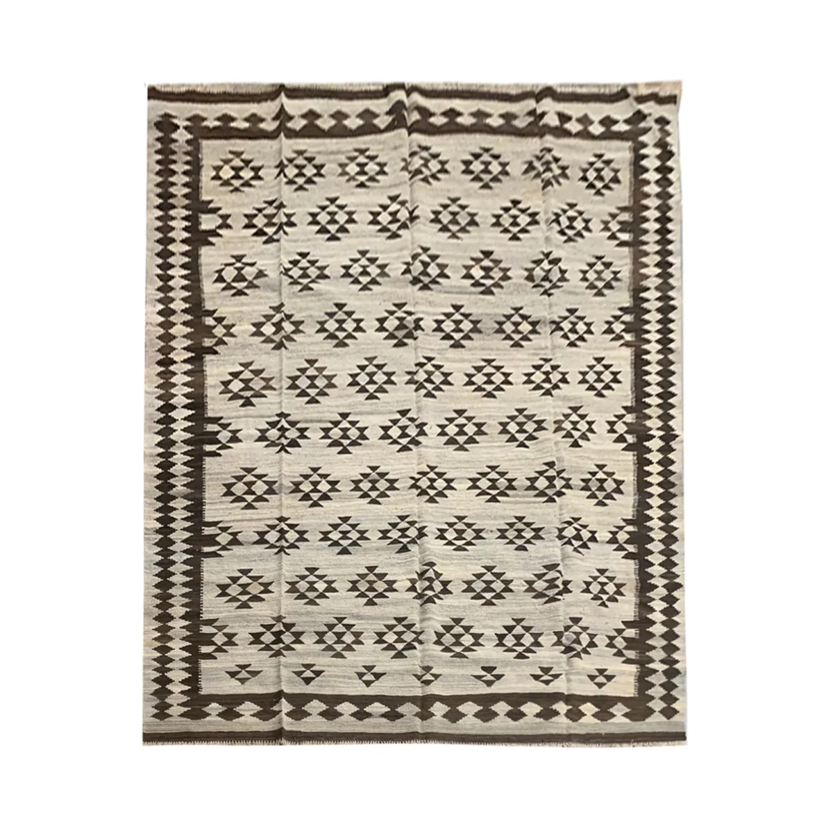 Grey Red Geometric Kilim Rug 2020