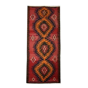 Rust Geometric Vintage Persian Kilim Rug 1960